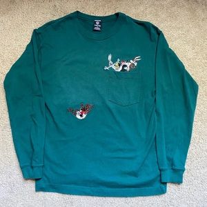 Vintage Embroidered Warner Bros L/S  tee